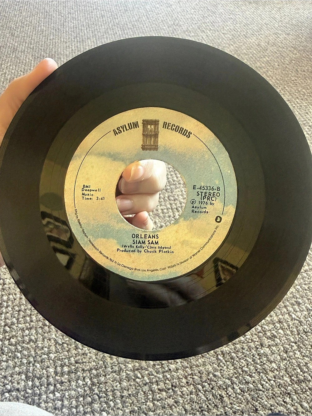 Asylum Records Orleans / Slim, Slim, Slim 7-Inch Vinyl Record